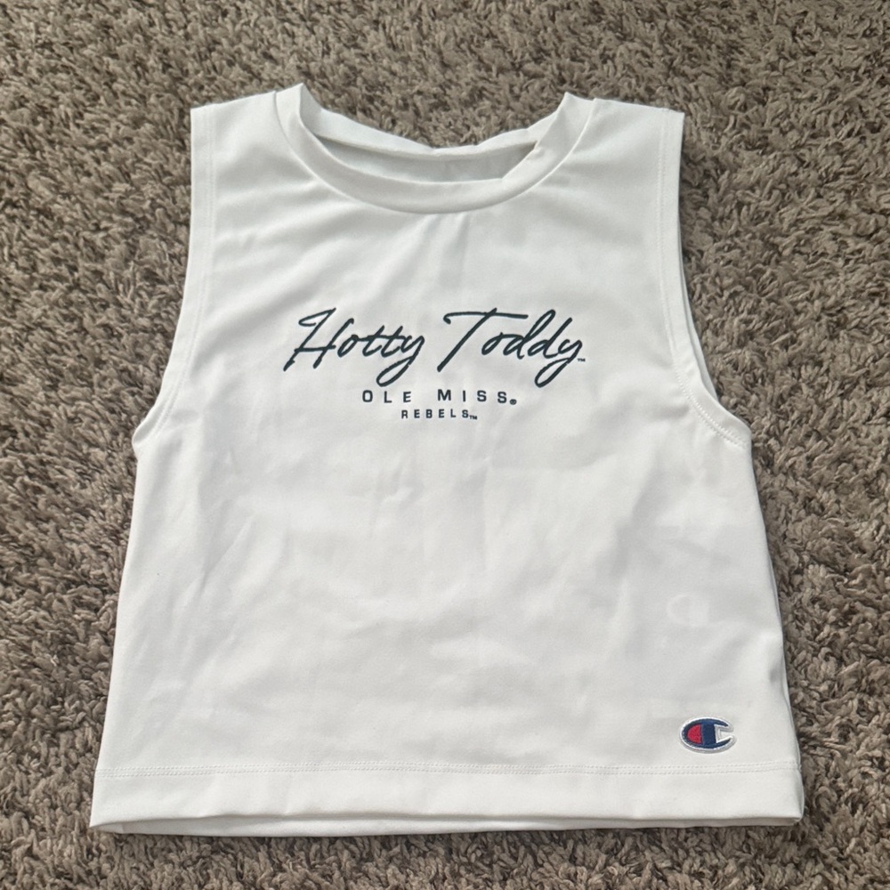 NWT Champion White Ole Miss Sleeveless Crop Top